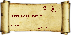 Huss Hamilkár névjegykártya